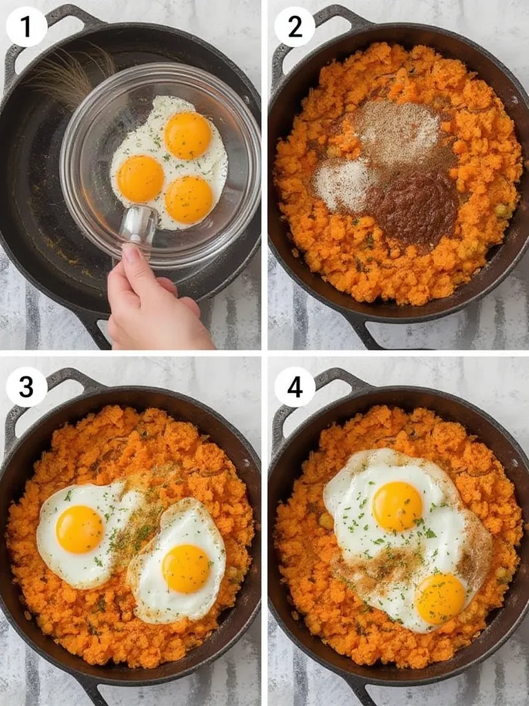 Overhead shot of a person's hands meticulously arranging pre-cooked chicken, roasted vegetables, and quinoa into airtight meal prep containers on a clean white countertop, surrounded by fresh herbs and spices.