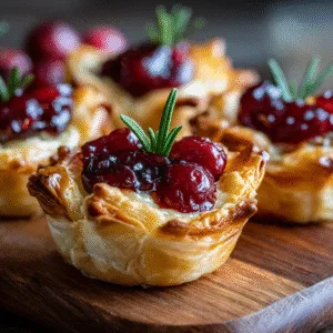 Baked Cranberry Brie Cups with Rosemary