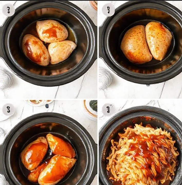 honey garlic chicken crockpot step by step cooking process