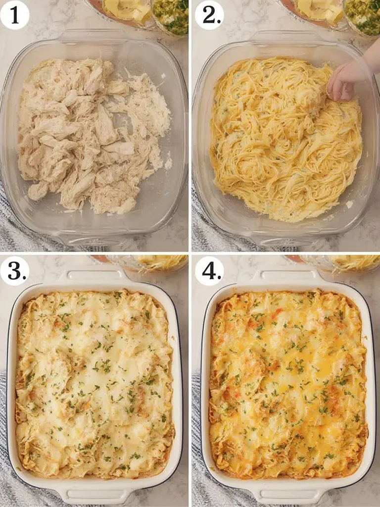 Step-by-step preparation of Cheesy Turkey Tetrazzini