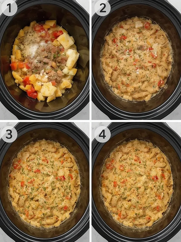 Crockpot Week: Creamy Tuscan Chicken Pasta 3 Steps for creating a meal plan on a kitchen counter