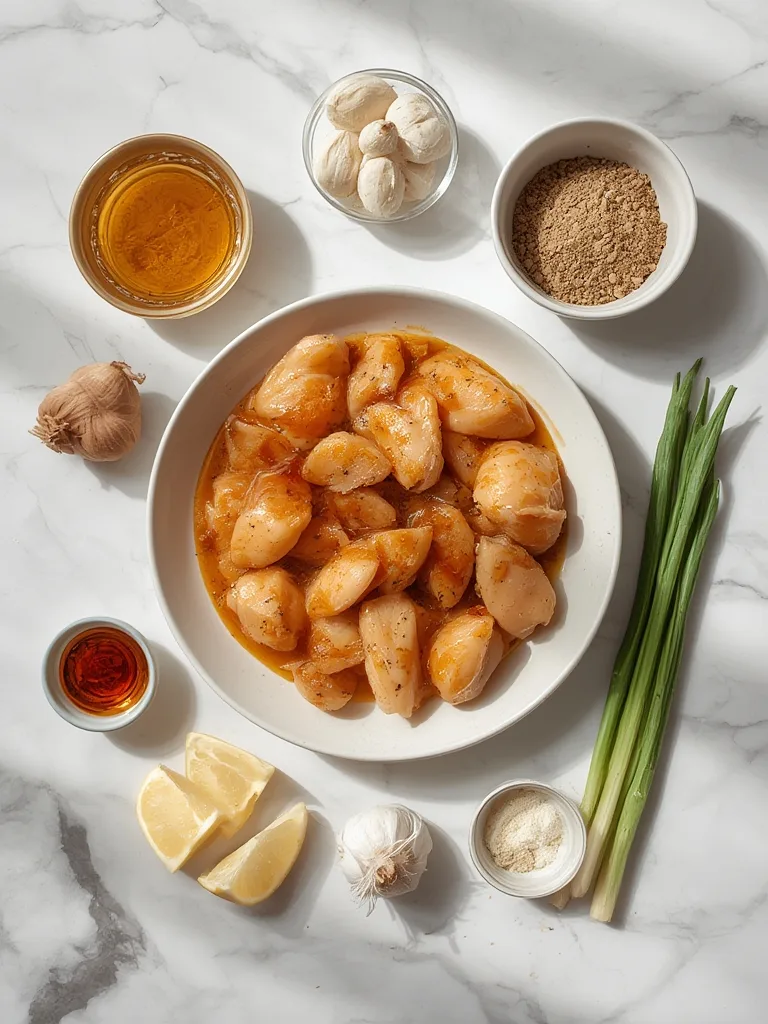 Easy Crockpot Weeknight Plan: Honey Garlic Chicken 2 Variety of fresh ingredients for meal planning, including vegetables, proteins, and grains.