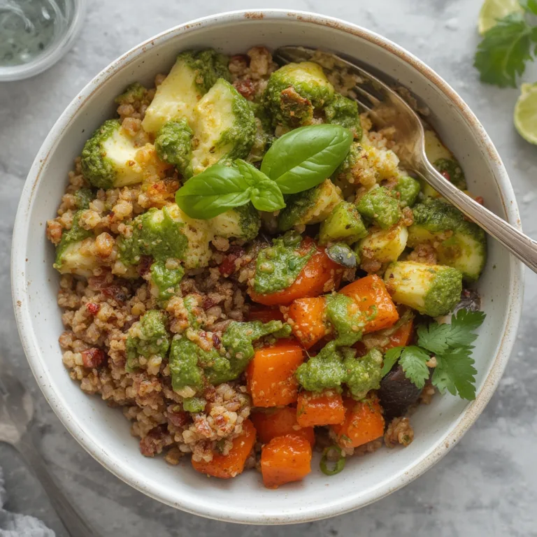 Healthy Weekly Meal Plan: Quinoa Pesto Veggie Bowls