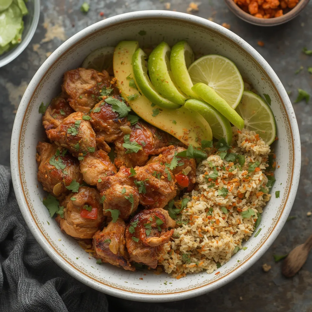 High-Protein Meal Plan: 25g Chili Lime Turkey Bowls 4 Colorful selection of prepared healthy meals in storage containers, arranged for weekly meal planning.