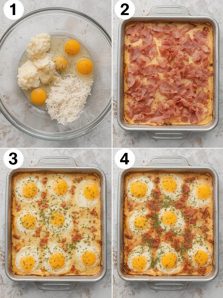 Steps to make Loaded Bacon & Egg Breakfast Casserole