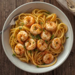 Simple Garlic Butter Shrimp Pasta