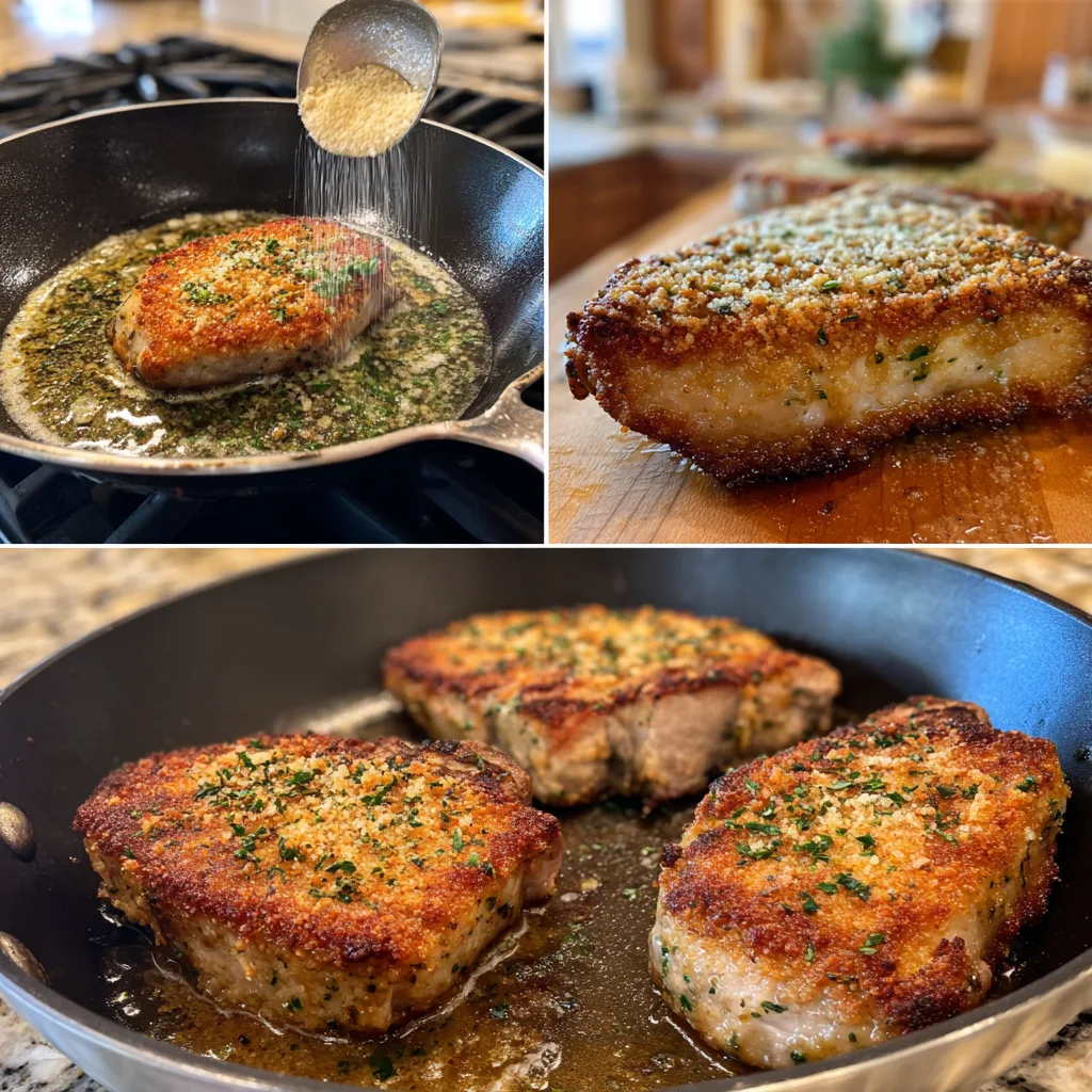 Step-by-step Parmesan Crusted Pork Chops recipe
