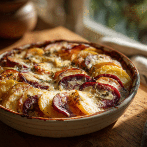 Cheesy Root Vegetable Gratin