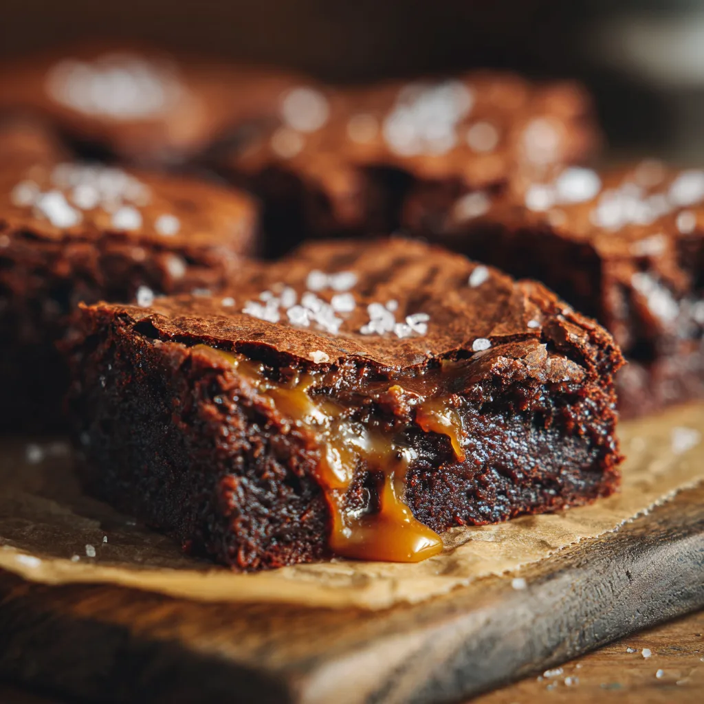 Molten Salted Caramel Brownies