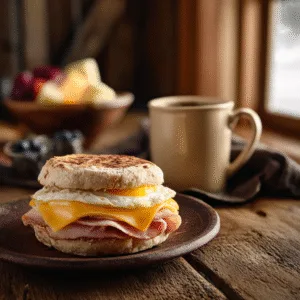 Egg and Ham Breakfast Sandwich