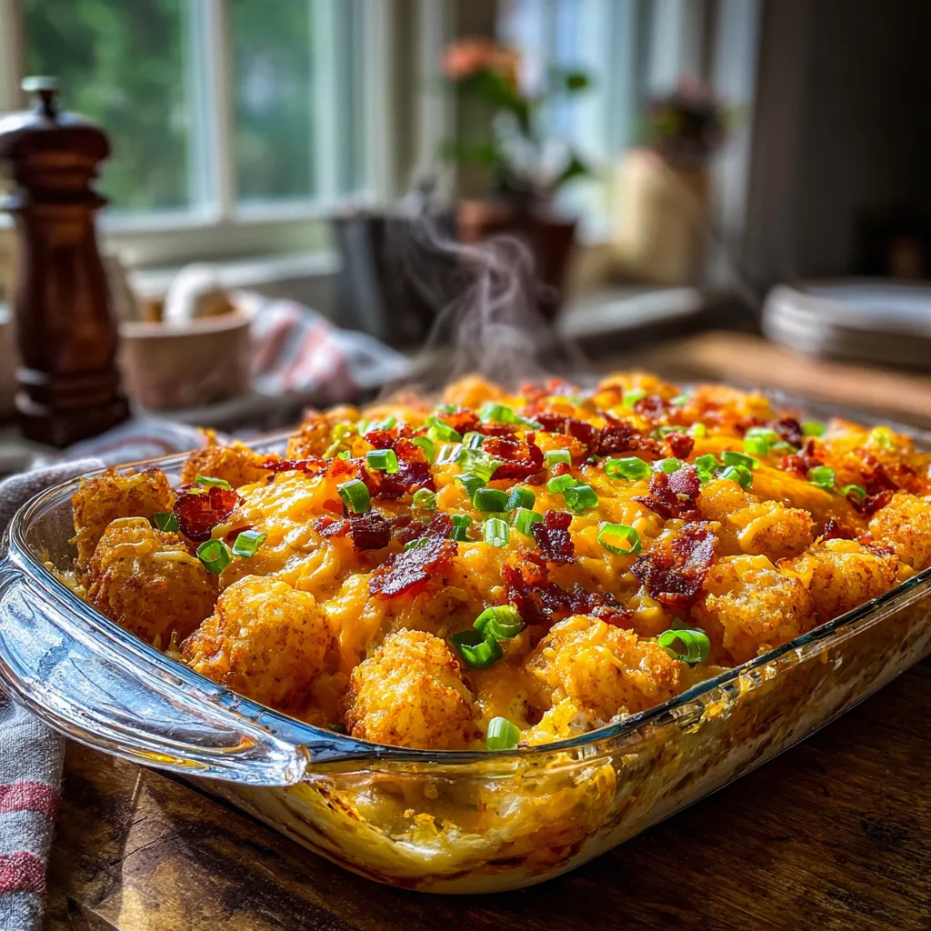 Cracked Out Tater Tot Breakfast Casserole
