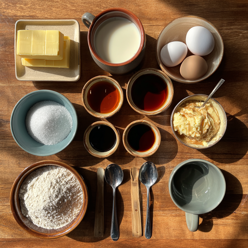 Salted Caramel Cake Bliss: The Best Salted Caramel Cake Recipe You’ll Ever Make 2 Ingredients for homemade salted caramel cake on wooden counter.