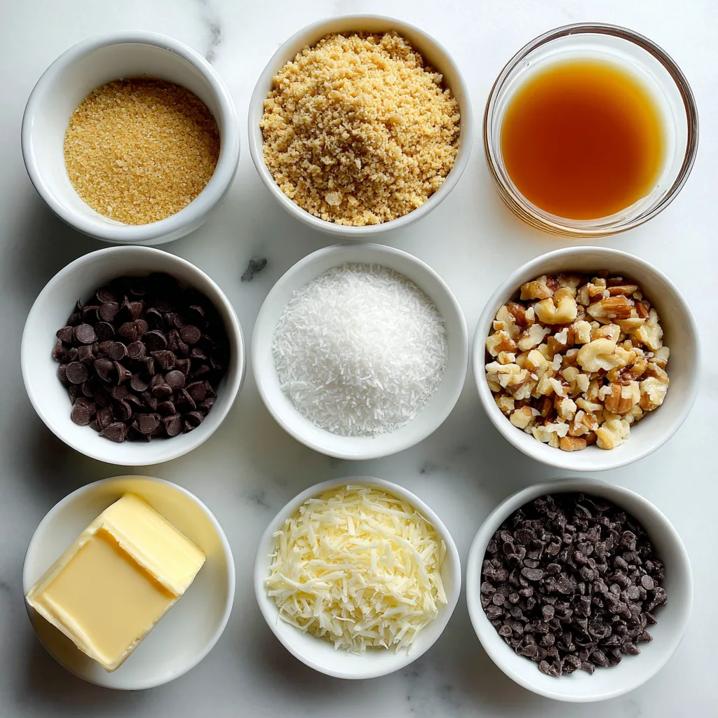 Ingredients for Eagle Brand Cookie Bars on a marble countertop