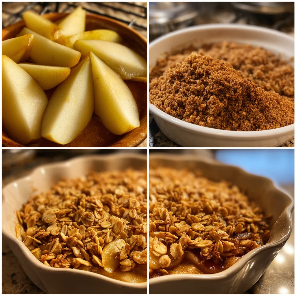 Step-by-step process for making Spiced Pear Crisp (Spiced Pear Crisp)