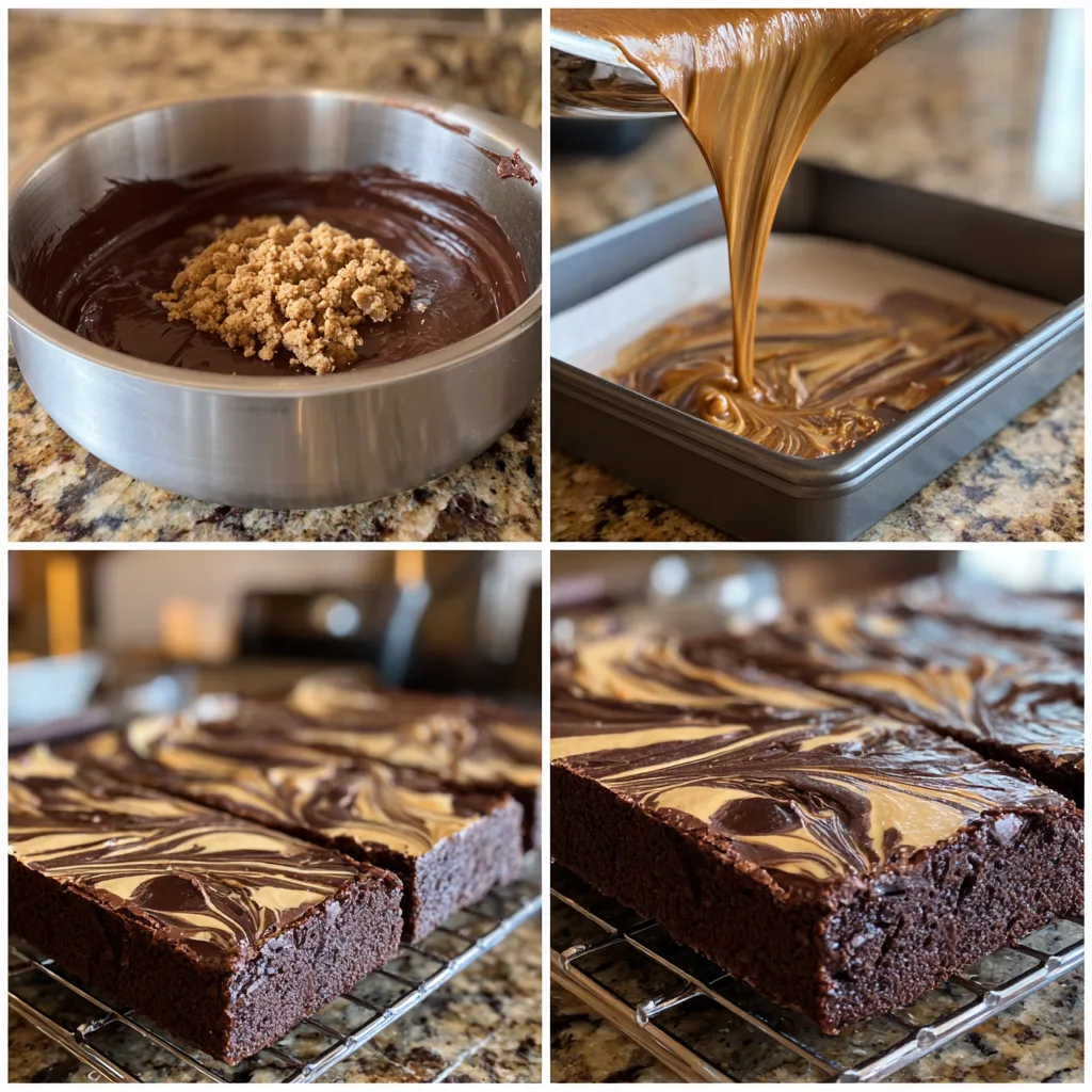Reeses Brownies Bliss: Homemade Reeses Cups Vibes and Ooey-Gooey Goodness! 3 Step-by-step process of making Reeses Brownies