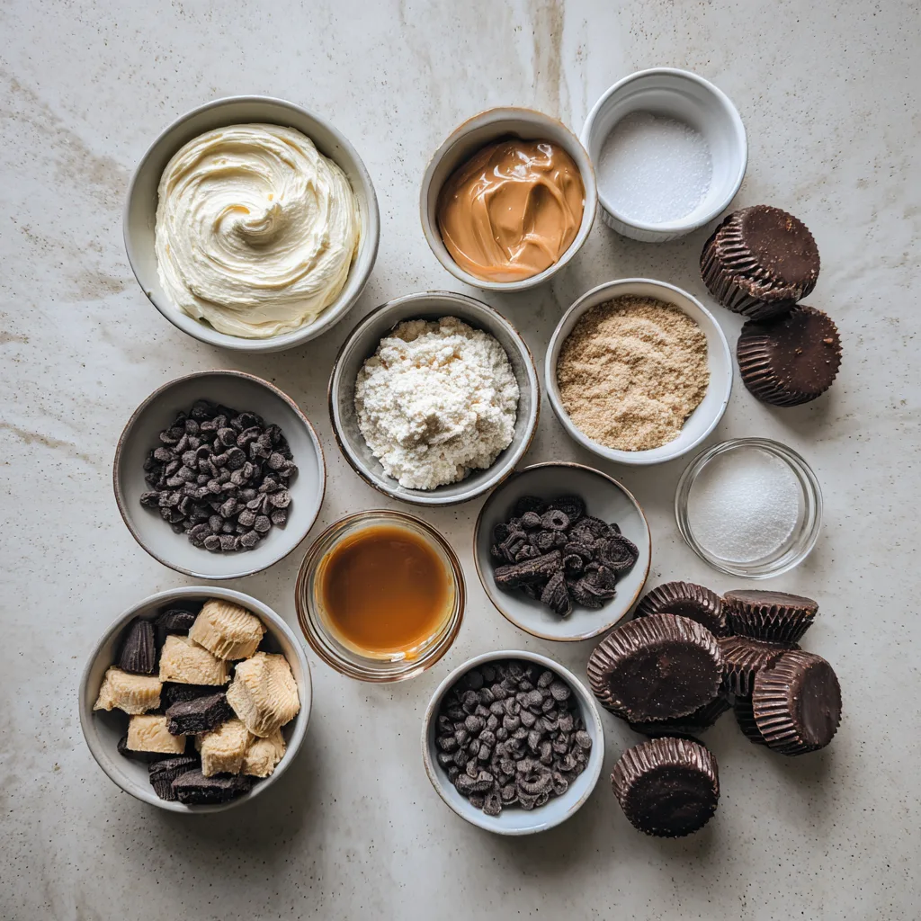 Mini Reeses Cup Cheesecakes: Irresistible Twists on Homemade Reeses Cups 2 Mini Reeses Cup Cheesecakes ingredients