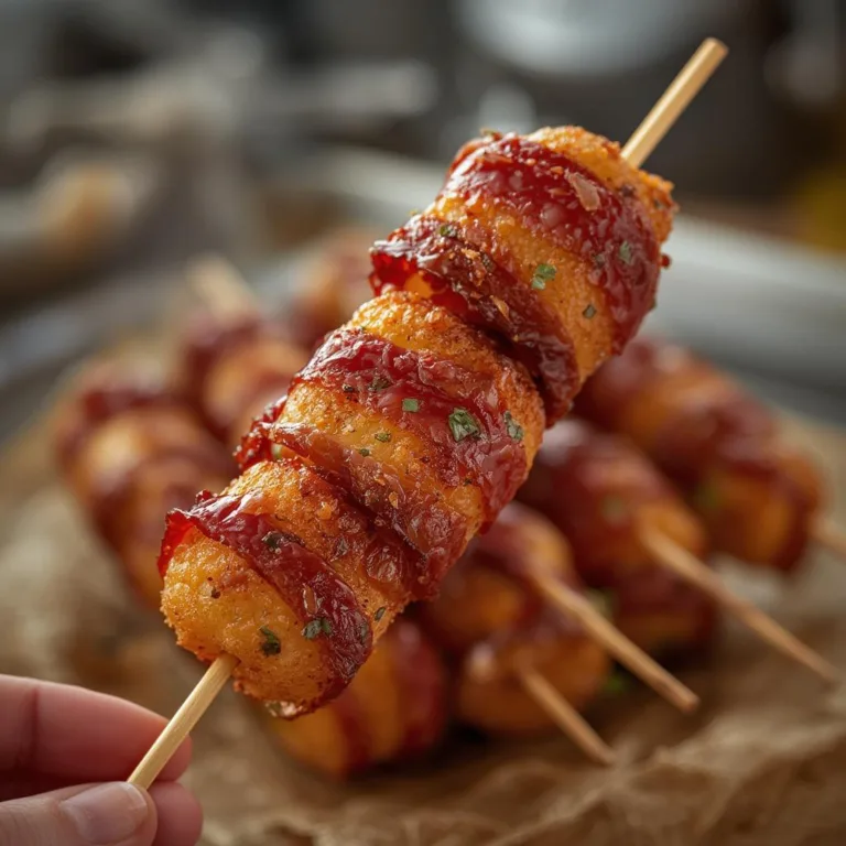 Bacon-Wrapped Tater Tot Skewers