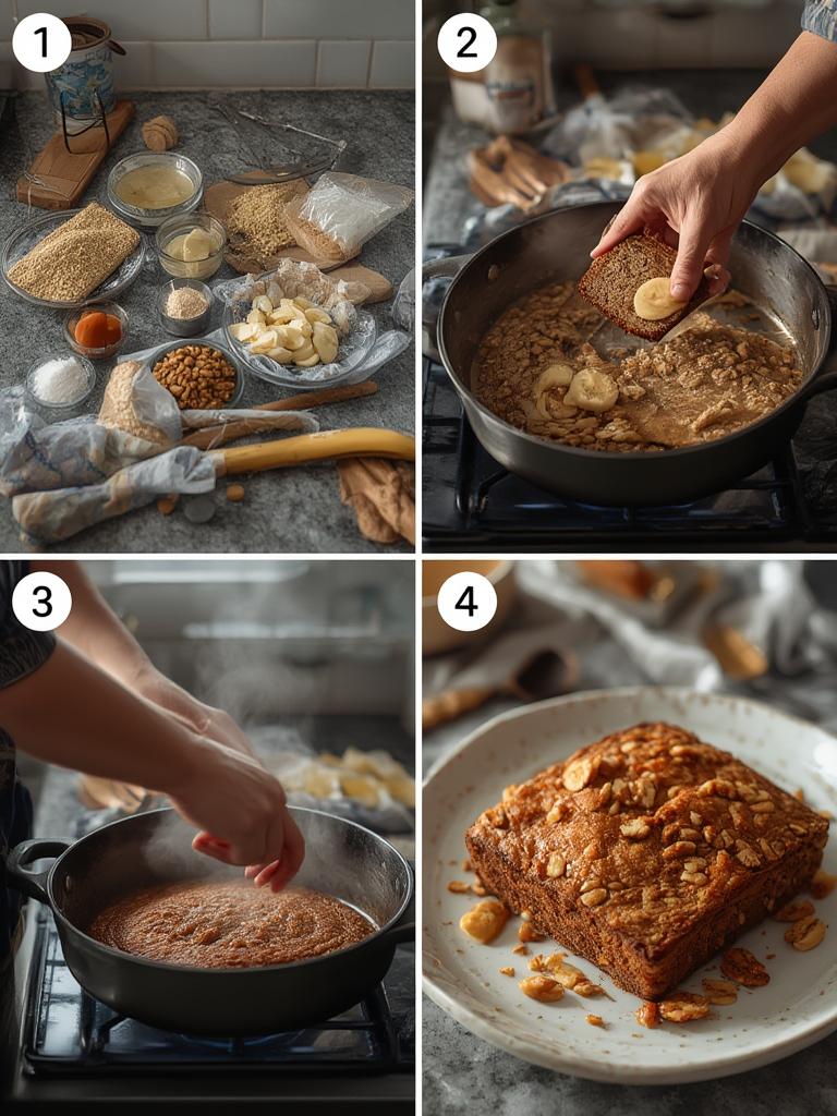 Mixing banana bread batter