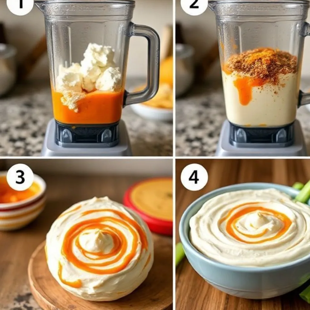 Steps to make creamy buffalo cottage cheese dip