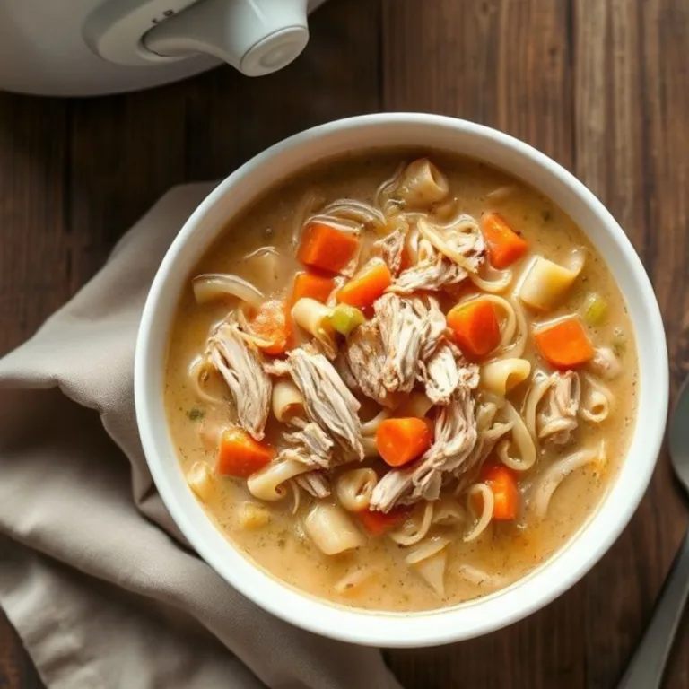 Slow Cooker Creamy Chicken Noodle Soup