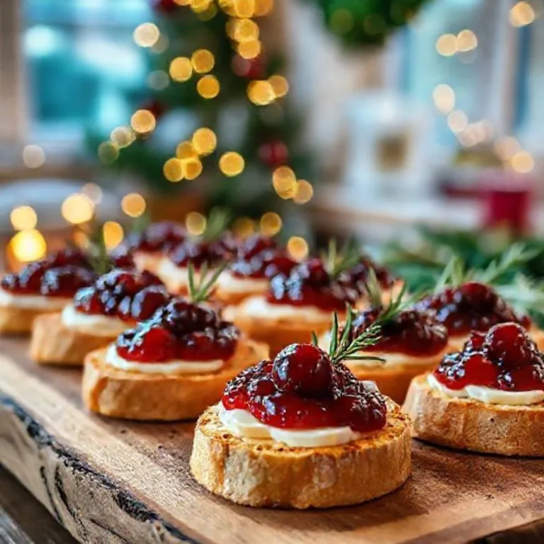 Festive Brie & Cranberry Crostini