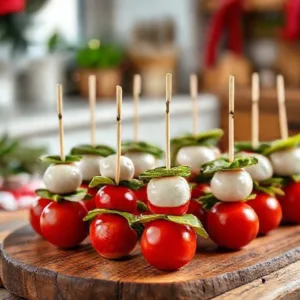 Caprese Santa Hat Skewers
