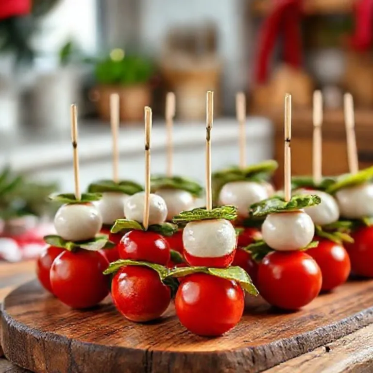 Caprese Santa Hat Skewers
