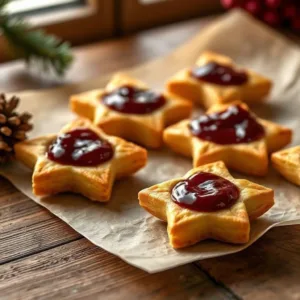 Mini Brie Stars with Cranberry Jam