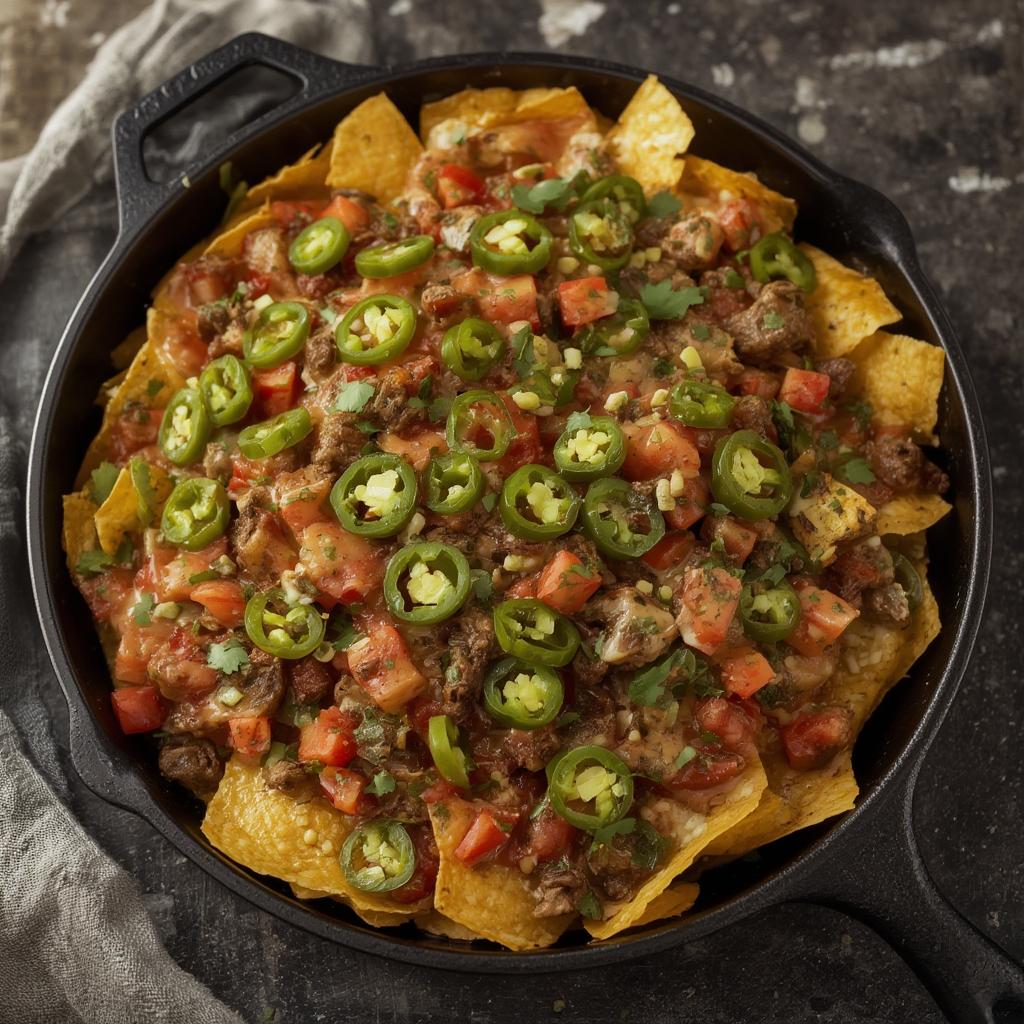 Loaded Sheet Pan Nachos with Jalapenos