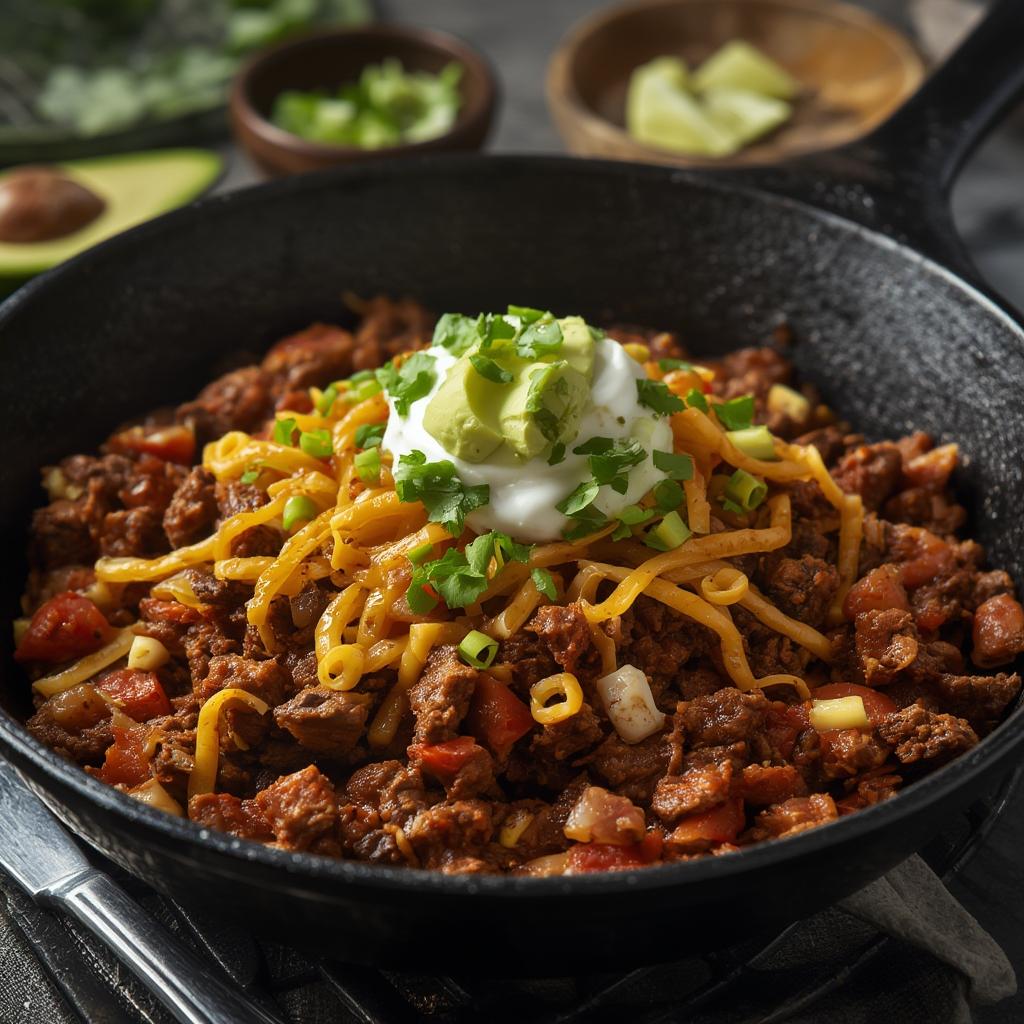 Low Carb Beef Taco Skillet