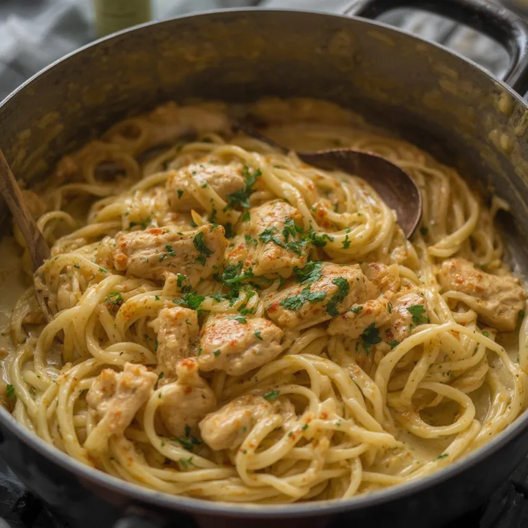 One-Pot Creamy Garlic Chicken Zoodles
