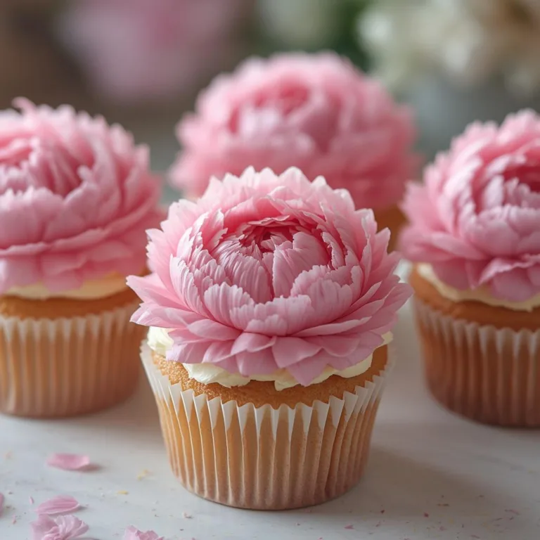 Peony Bloom Cupcakes
