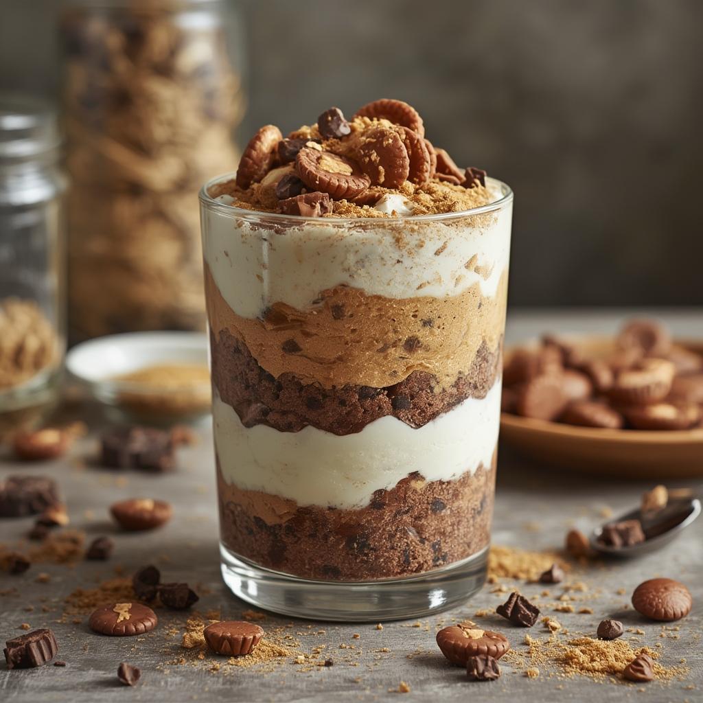 Reeses Dessert Parfait No Bake Layered Treat