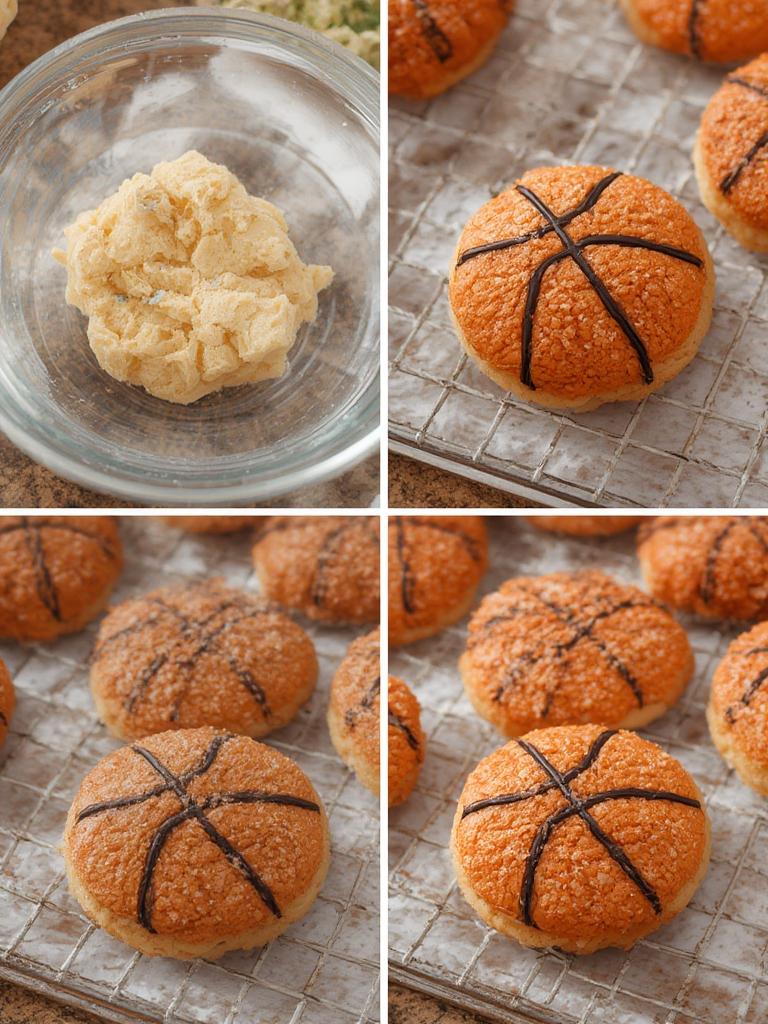 Decorating basketball cookies