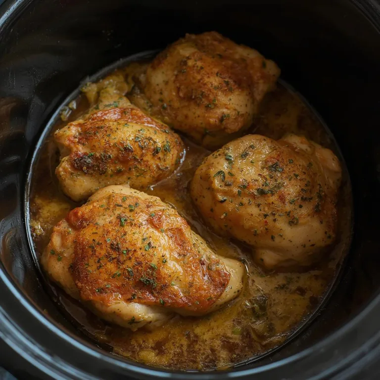 Slow Cooker Garlic Herb Chicken Thighs