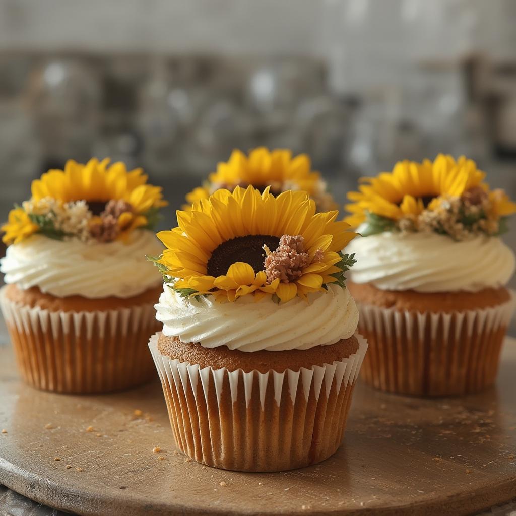 Sunflower Bridal Cupcakes 3