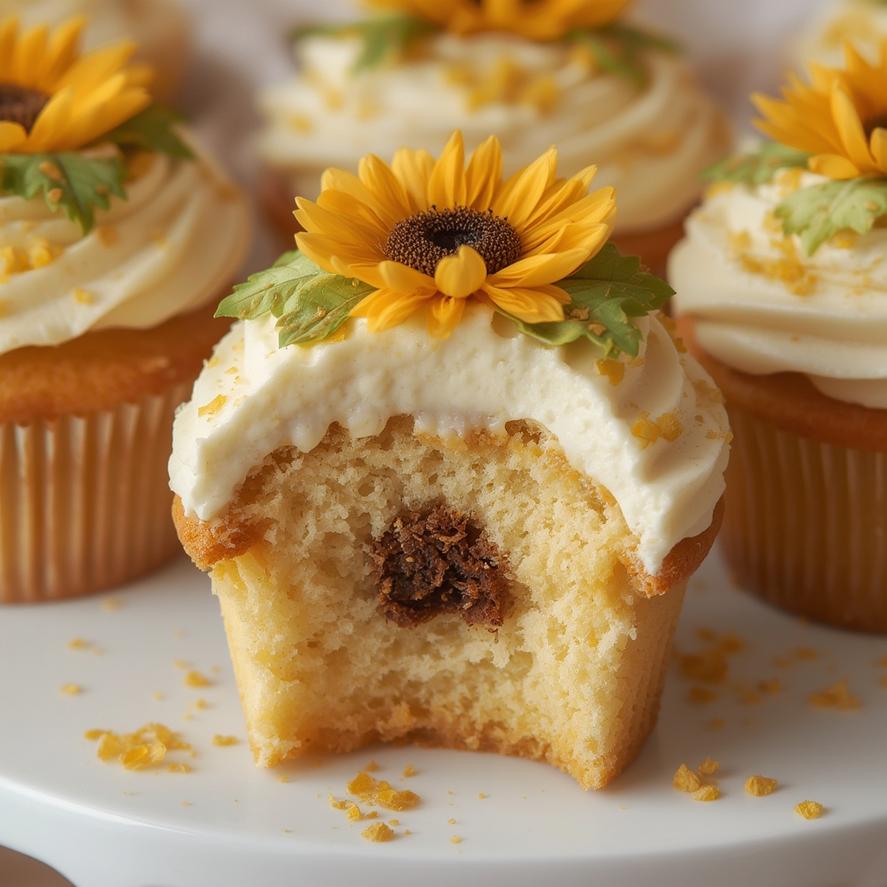 Sunflower Bridal Cupcakes 7
