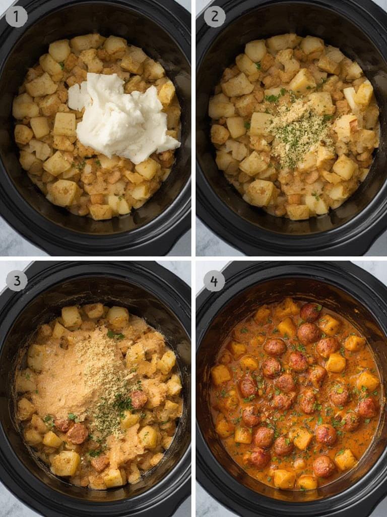 Cheesy Ranch Potatoes and Smoked Sausage Skillet 2