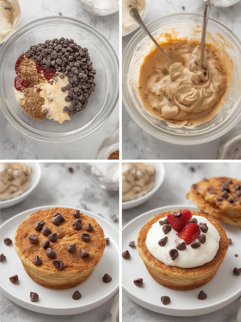Chocolate chip protein pancake cups with vanilla yogurt filling 6