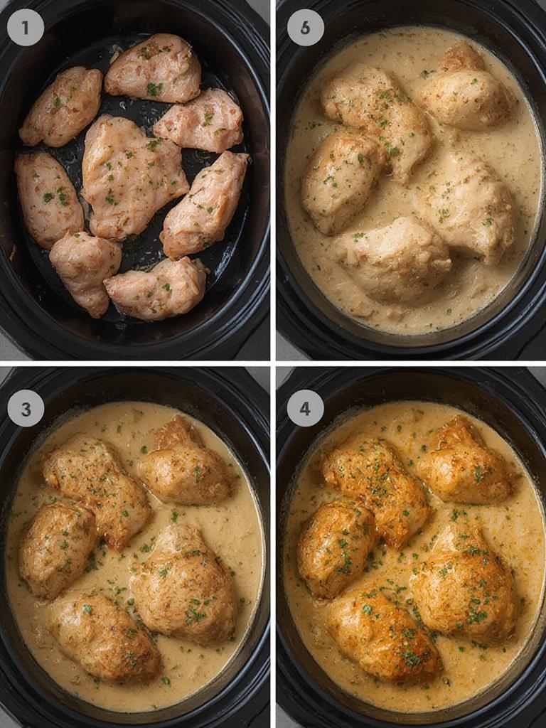 Irresistible Creamy Garlic Chicken Thighs : Easy Dump & Go Crockpot Dinner ! 3 Creamy Garlic Chicken Thighs 6