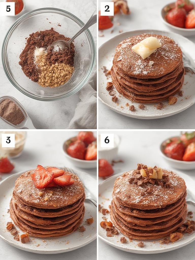 Healthy Food Ideas: Guilt-Free Double Chocolate Protein Pancakes! Quick Breakfast Ideas 3 Mixing pancake batter