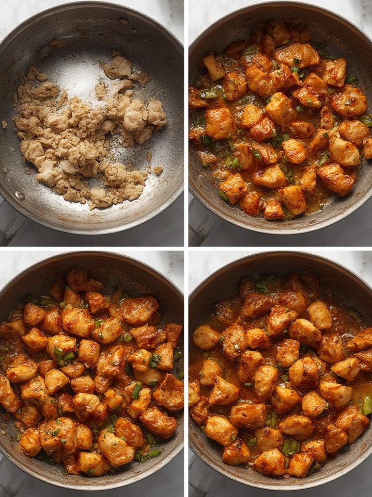 Cooking Honey Garlic Chicken Stir-Fry in a skillet