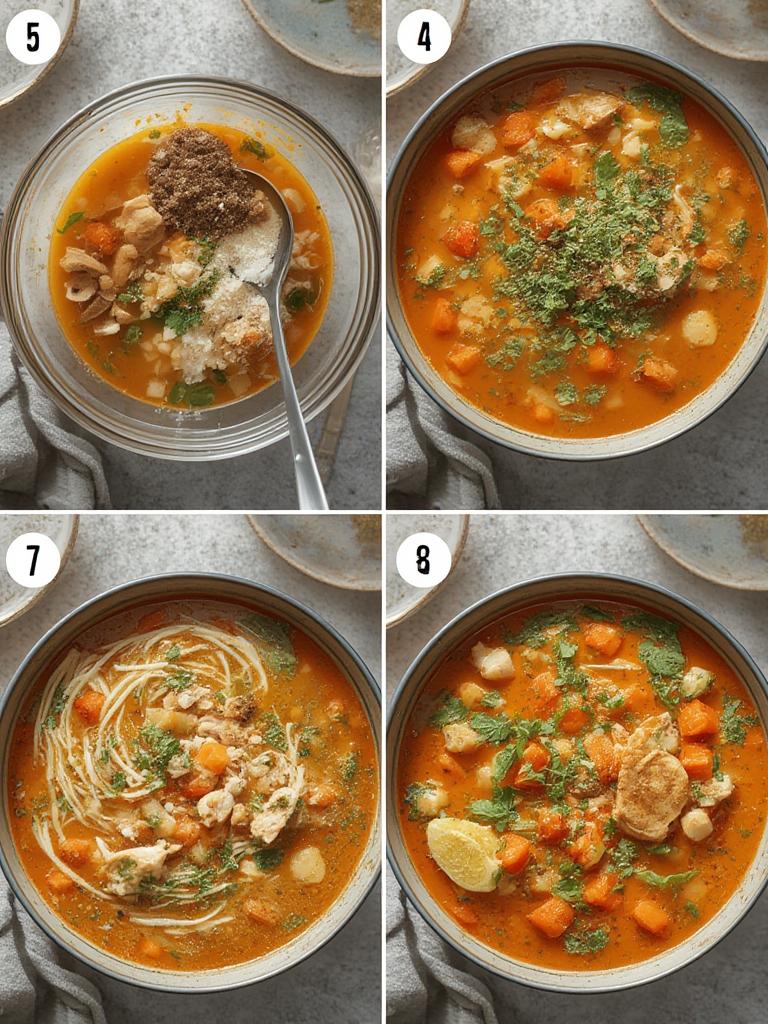 Simmering Thai Ginger Chicken Soup