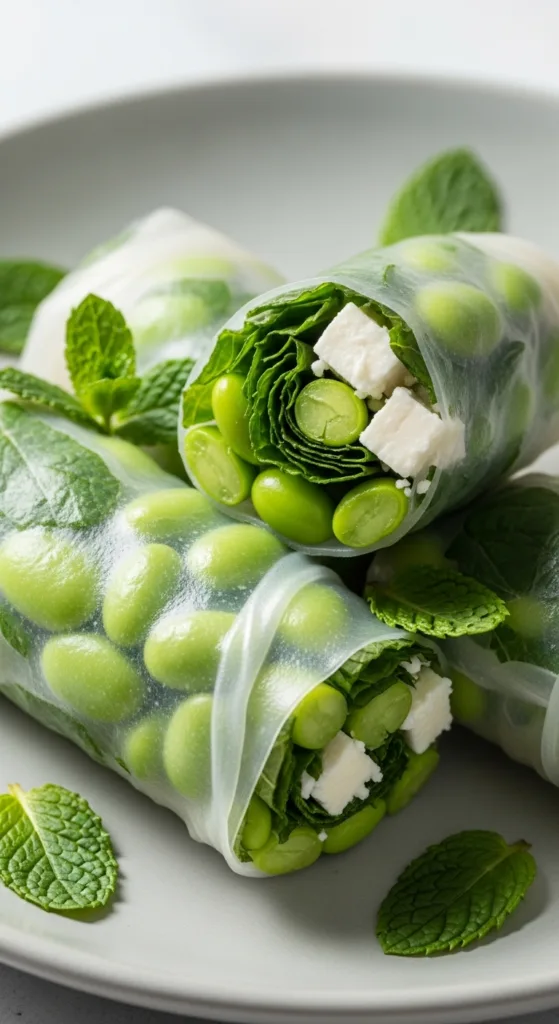 Edamame mint feta spring rolls 3cacbb5e4c