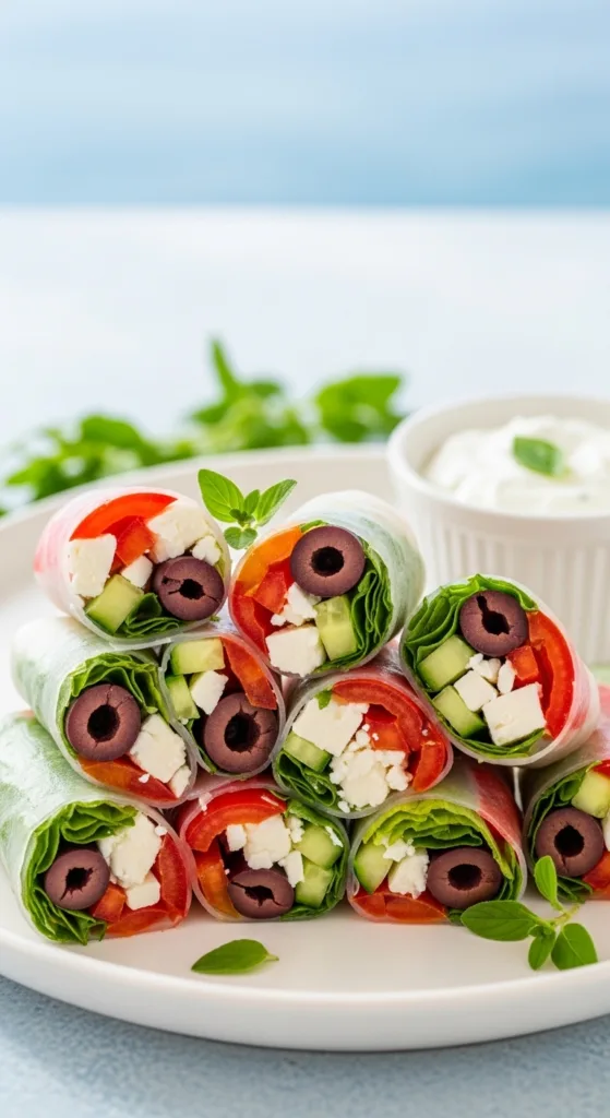 Greek salad spring rolls 5f624e5f74