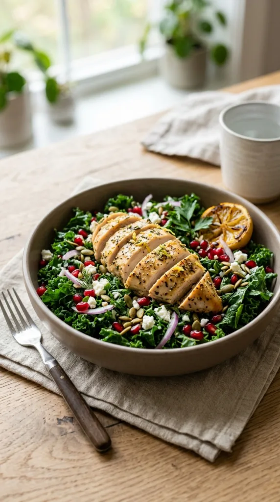 Kale pomegranate salad chicken adb86a106a