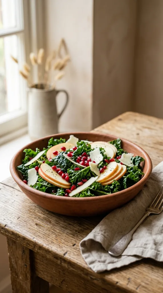 Kale pomegranate salad pottery bowl 715e7e711b