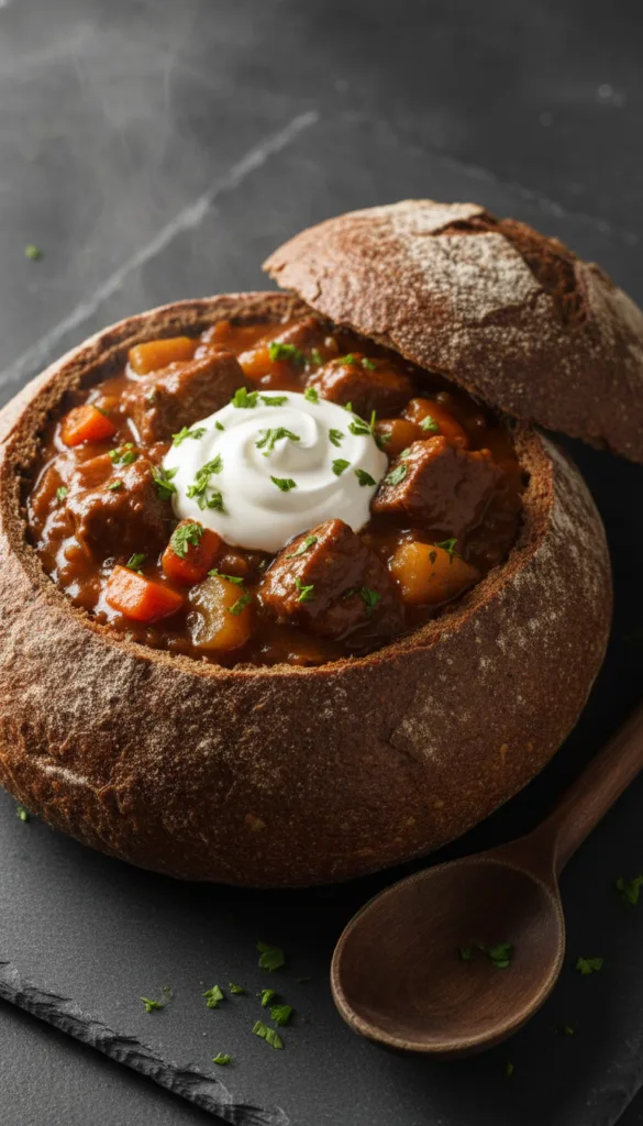 15 Rustic Bread Bowl Soup Presentation Ideas 4 Original beef stew 202602132119