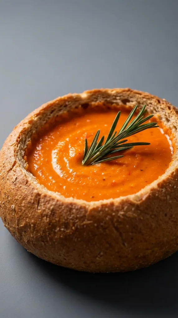 15 Rustic Bread Bowl Soup Presentation Ideas 16 Original red pepper 202602132132