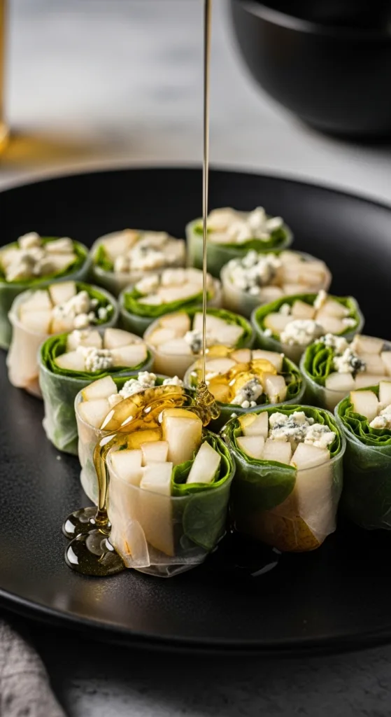 Pear gorgonzola honey spring rolls ff0a9eab36